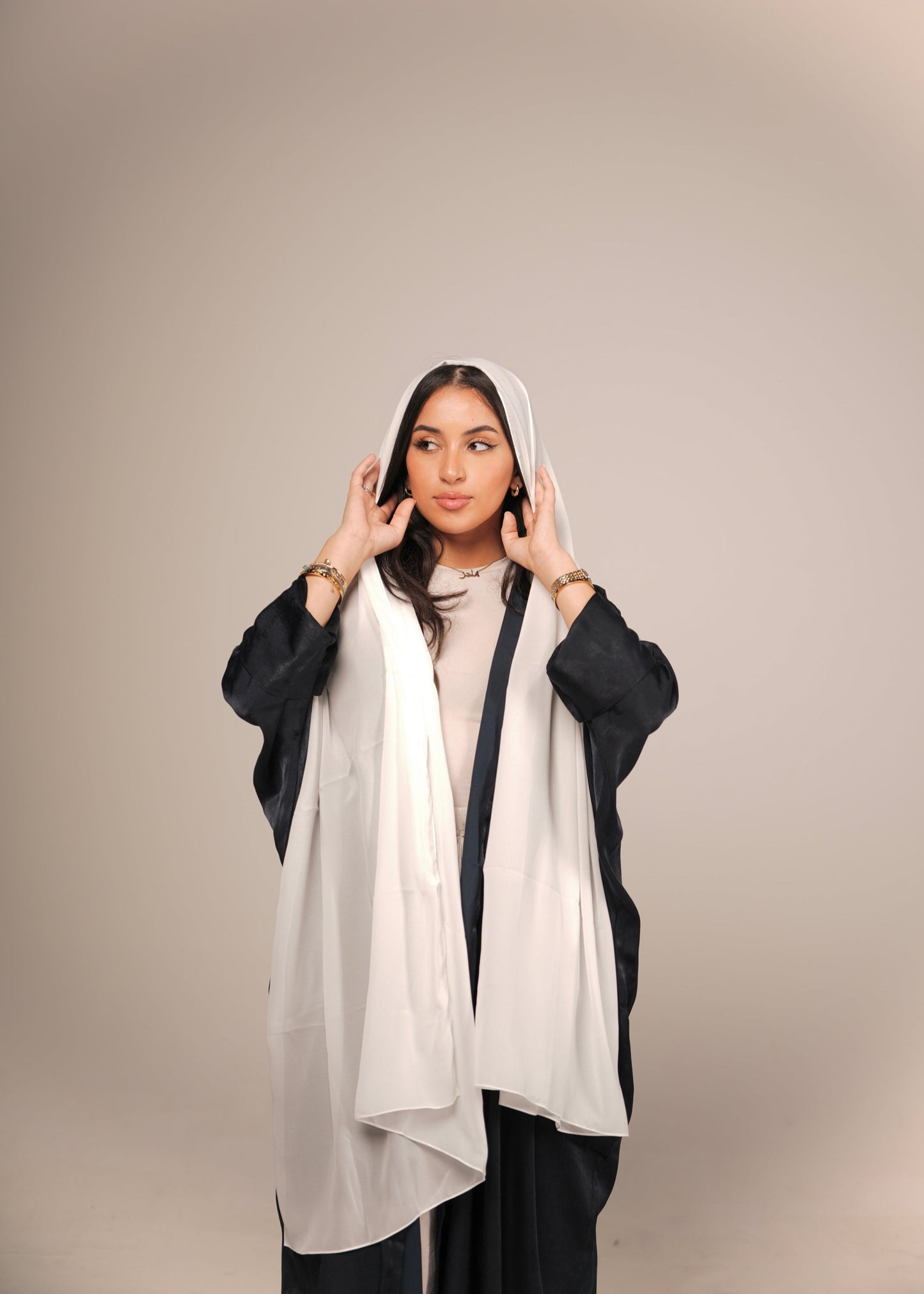 Midnight Blue Silk Abaya