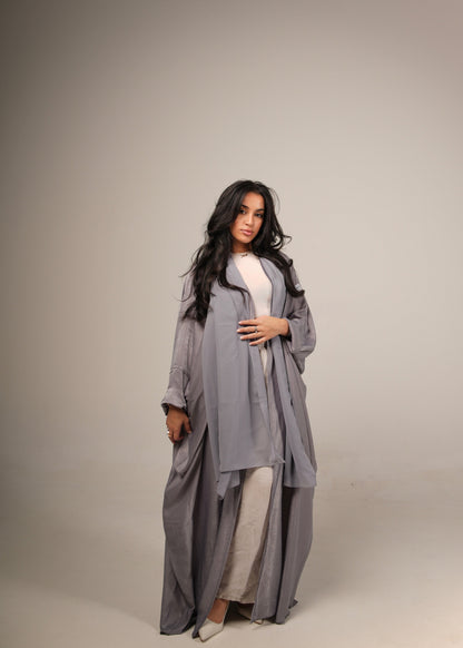 Grey Silk Abaya