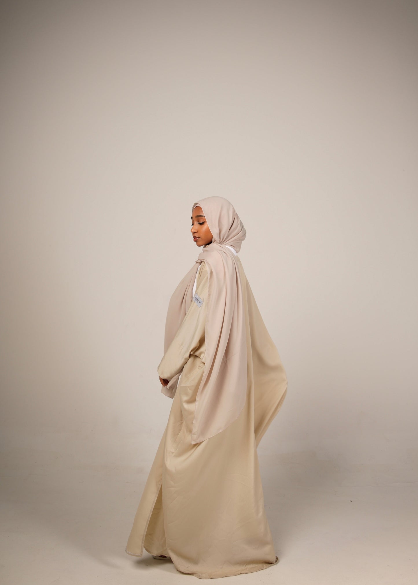 Cream Silk Abaya