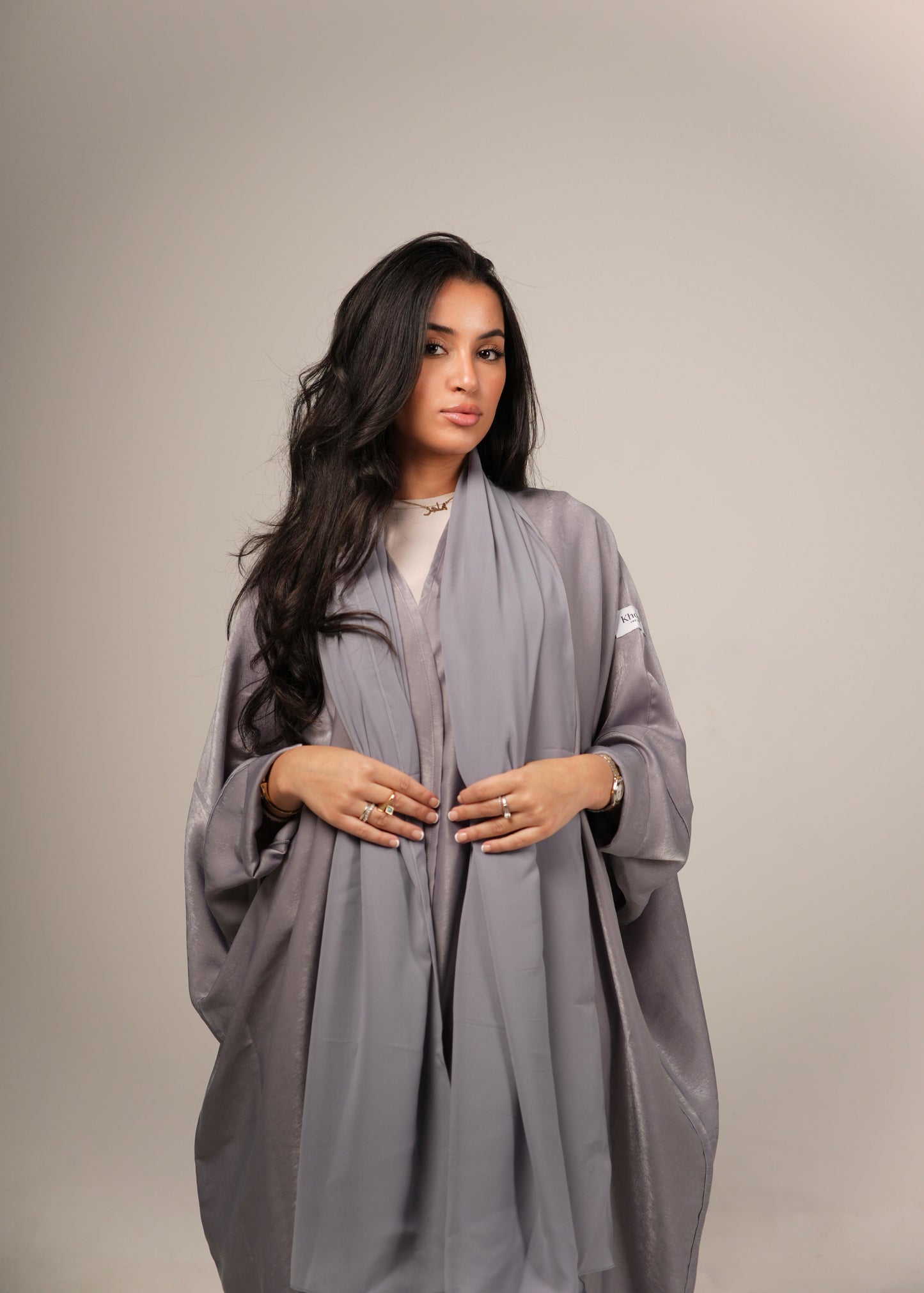 Grey Silk Abaya