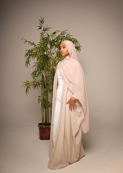 Beige Linen Abaya