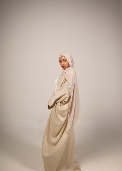 Cream Silk Abaya