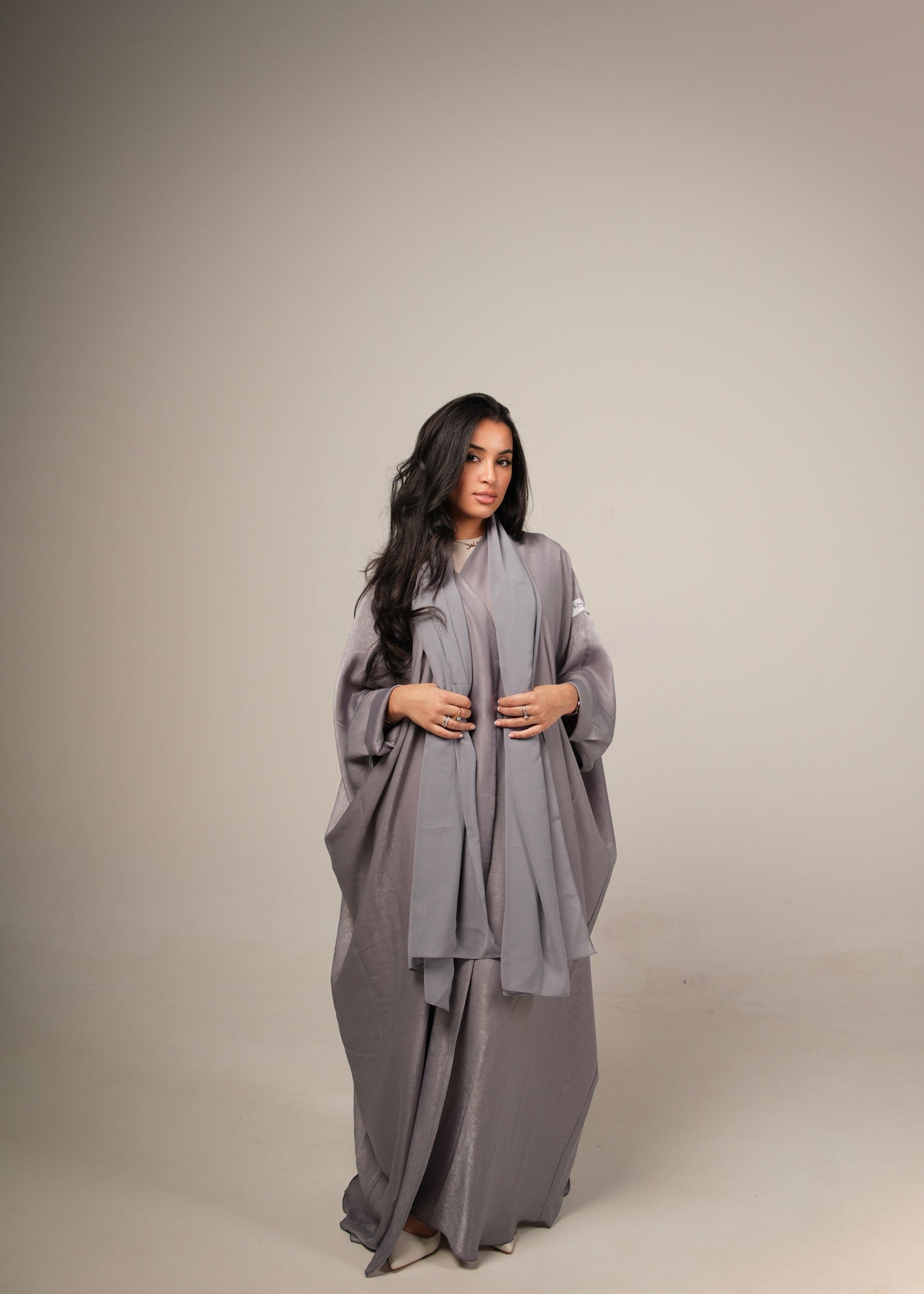 Grey Silk Abaya