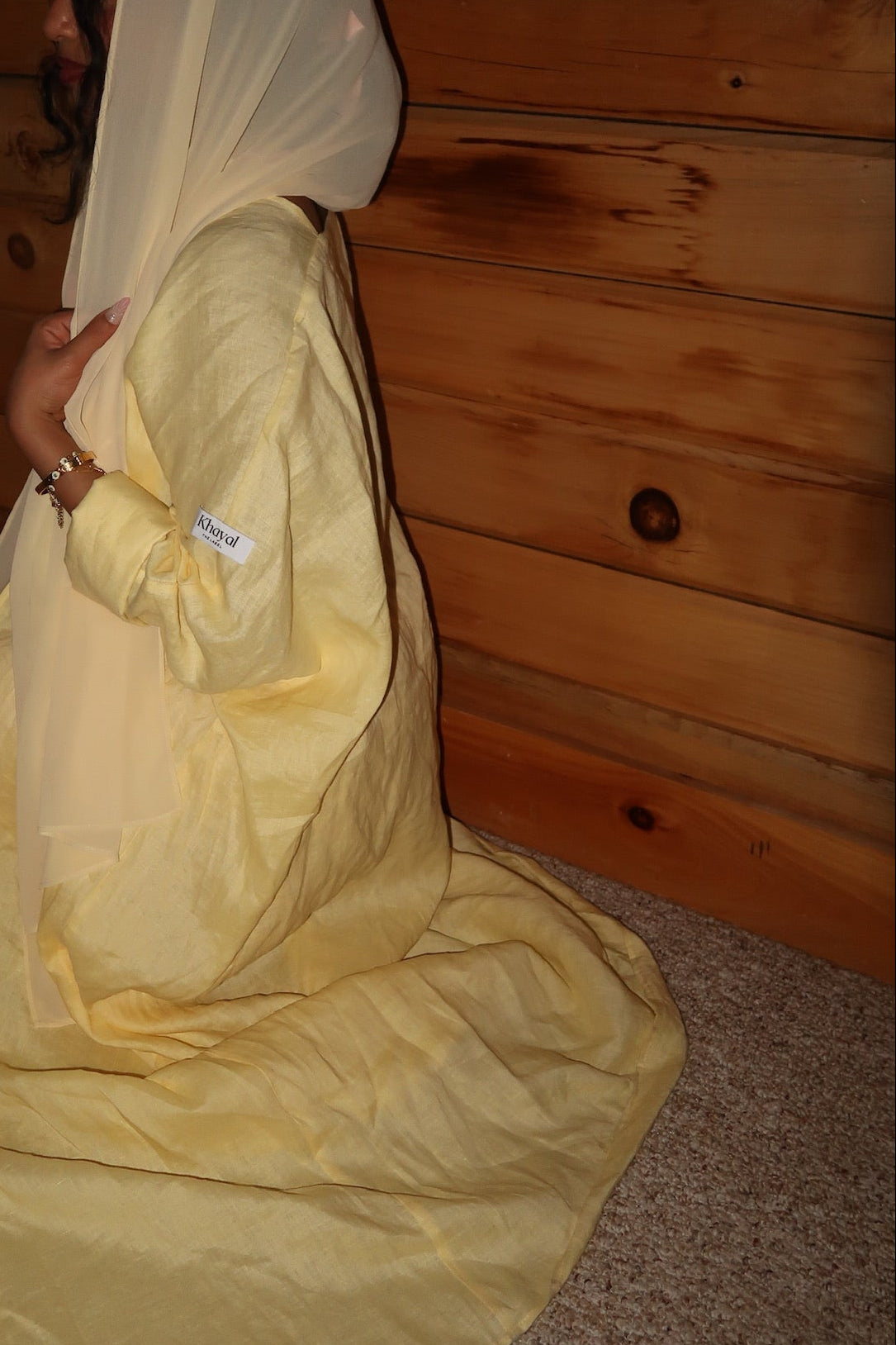 Butter Yellow Linen Abaya