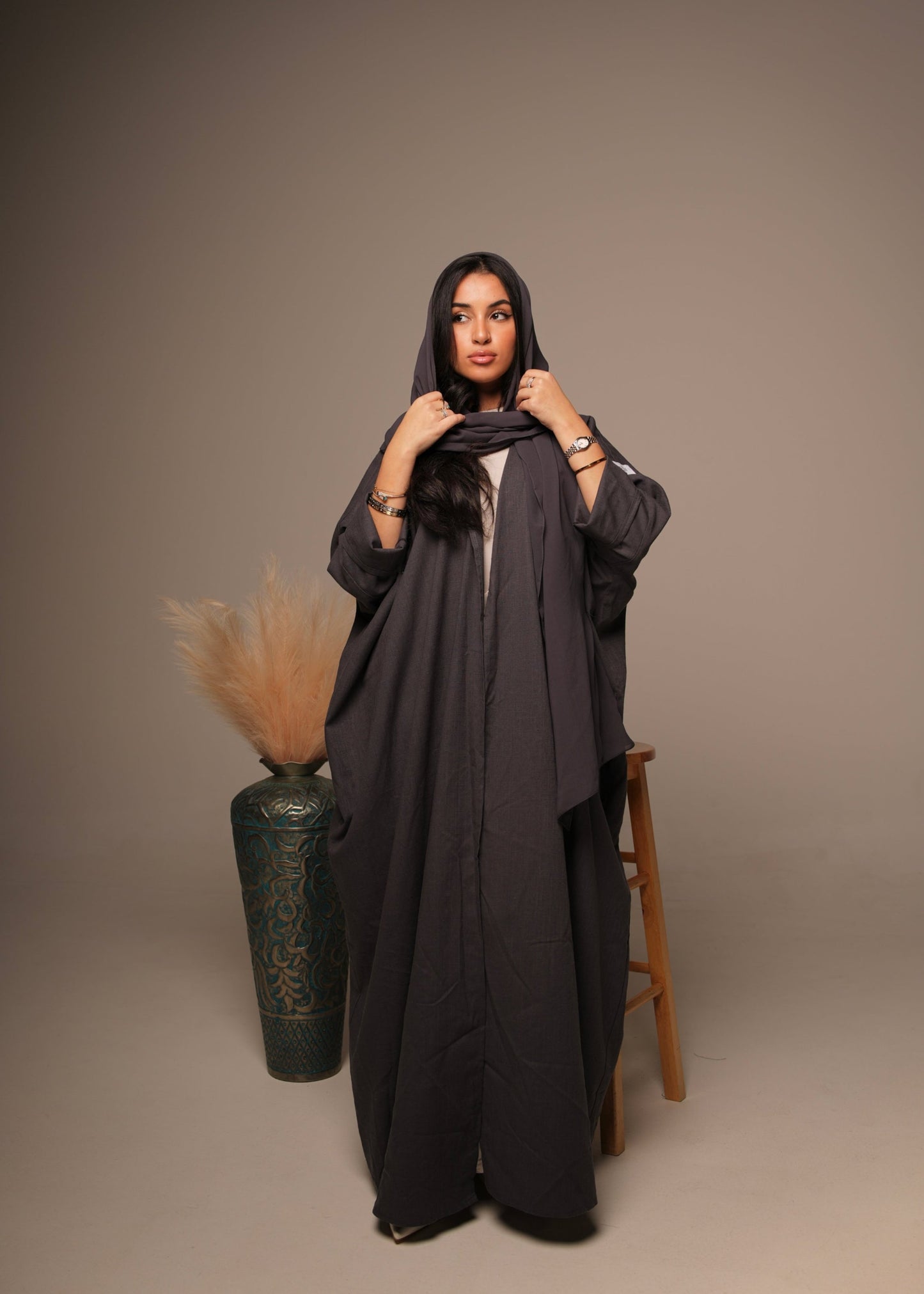 Blue Linen Abaya