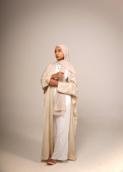 Cream Silk Abaya