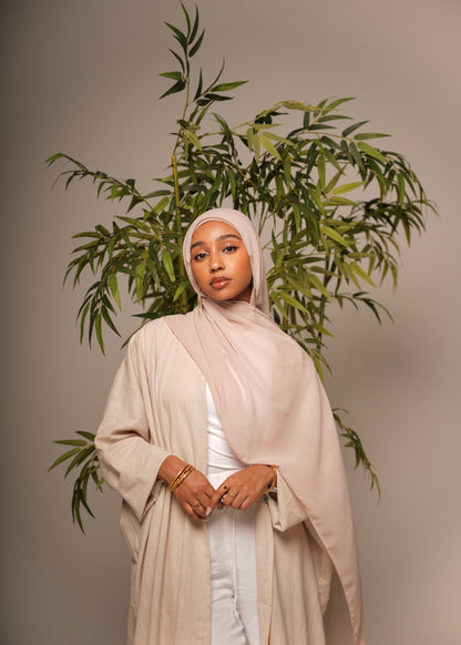 Beige Linen Abaya