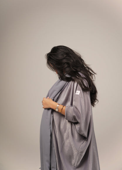 Grey Silk Abaya