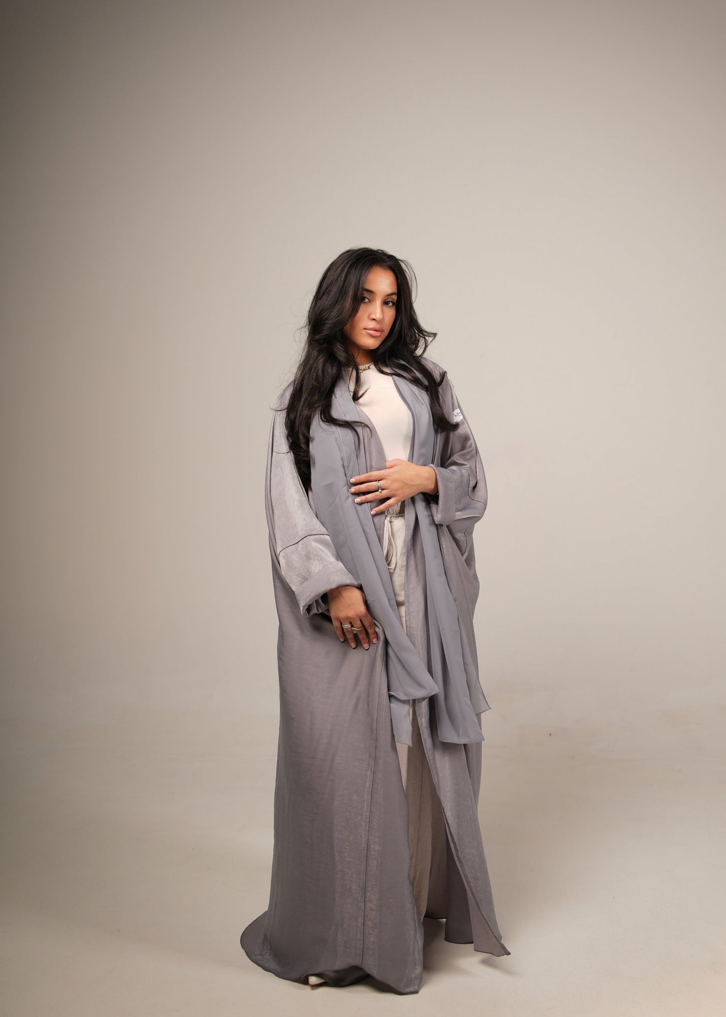 Grey Silk Abaya