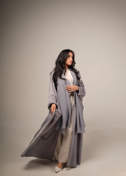 Grey Silk Abaya