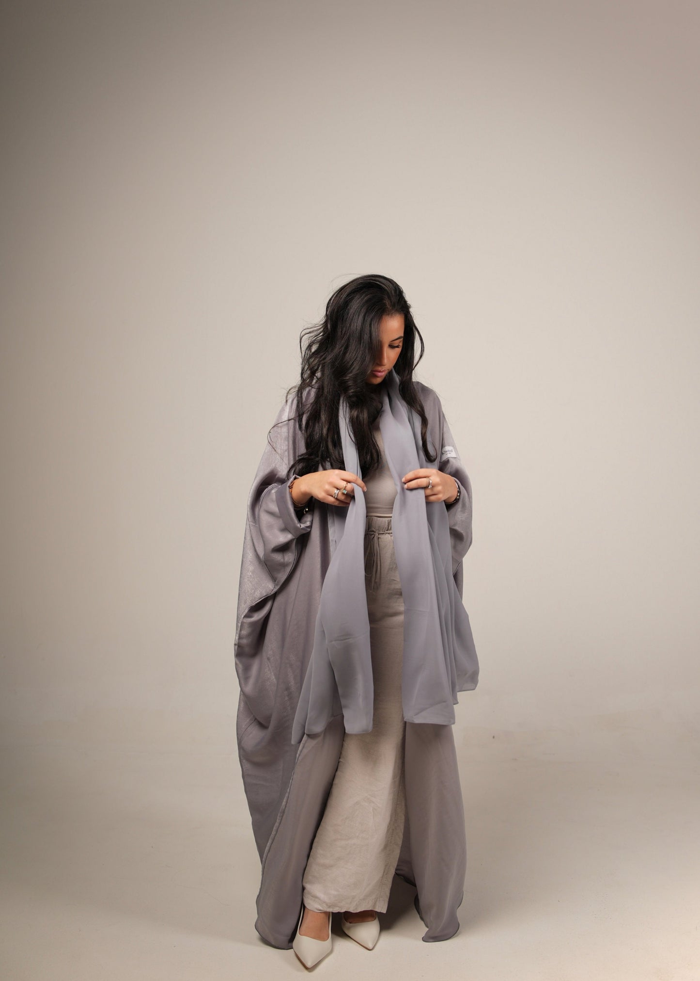 Grey Silk Abaya