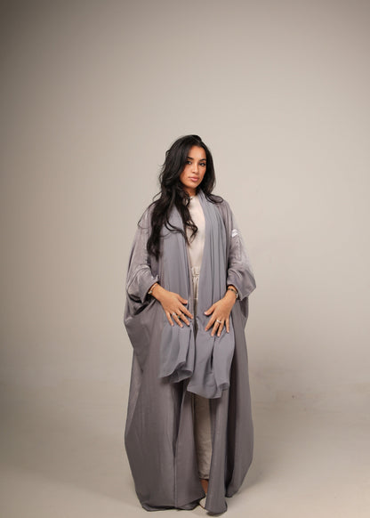 Grey Silk Abaya