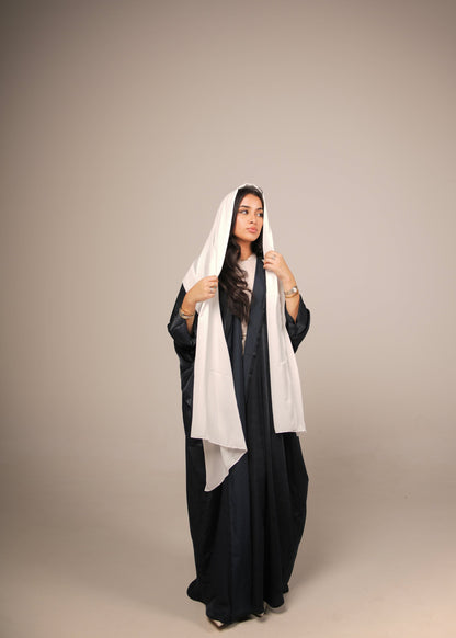 Midnight Blue Silk Abaya