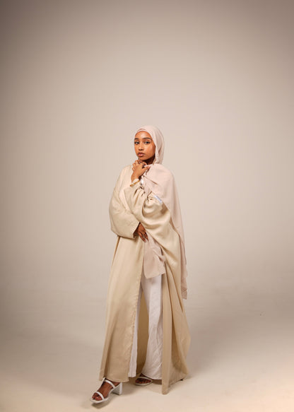 Cream Silk Abaya