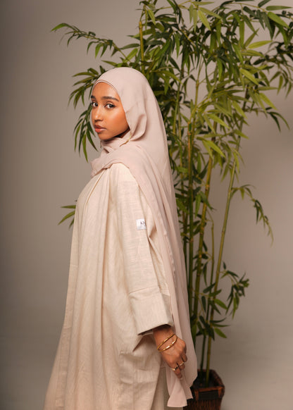 Beige Linen Abaya