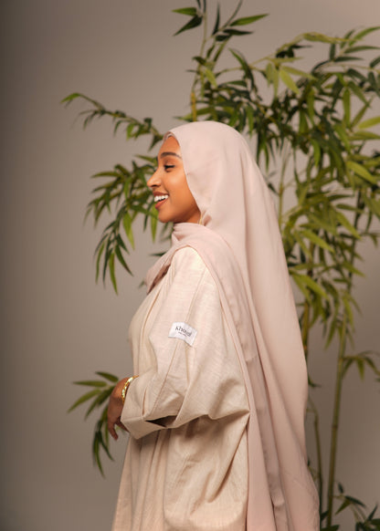 Beige Linen Abaya