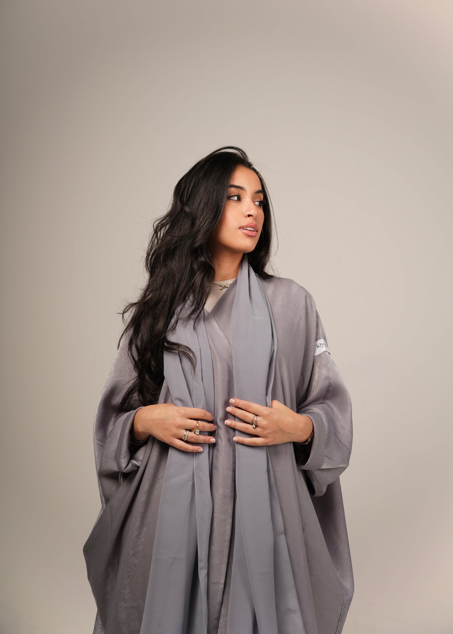 Grey Silk Abaya